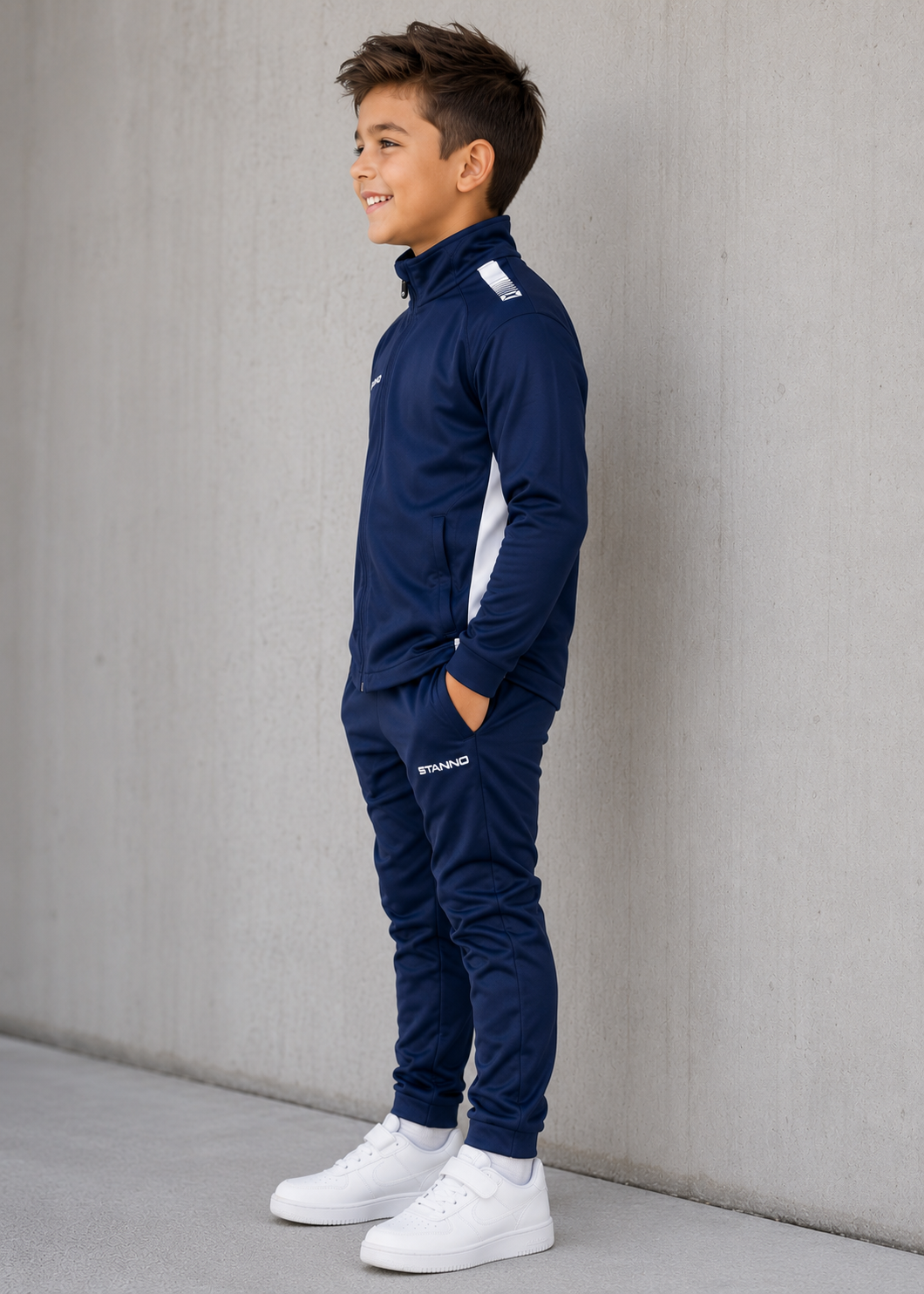 Stanno-Kids Jacket Full Zip Navy White