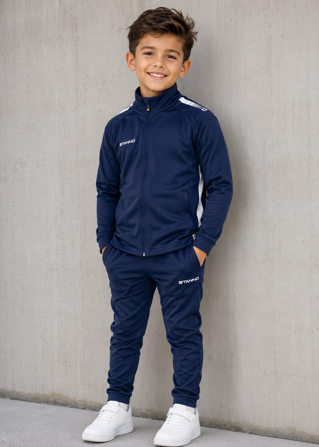 Stanno-Kids Jacket Full Zip Navy White