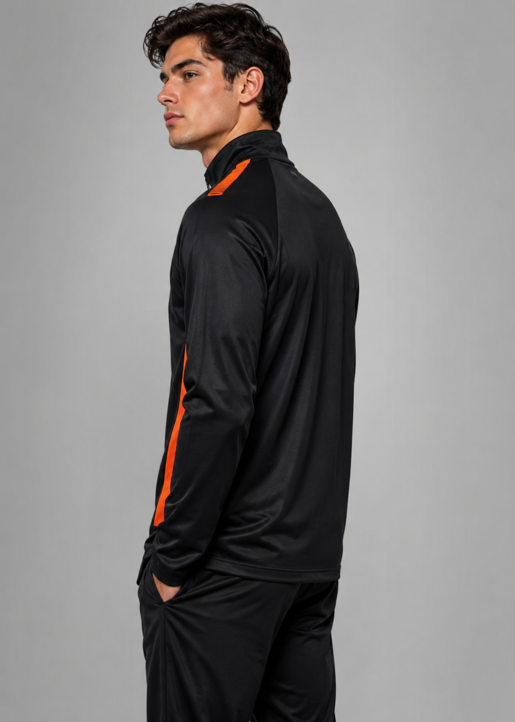 Stanno-Men Full Zipper Black Orange ST