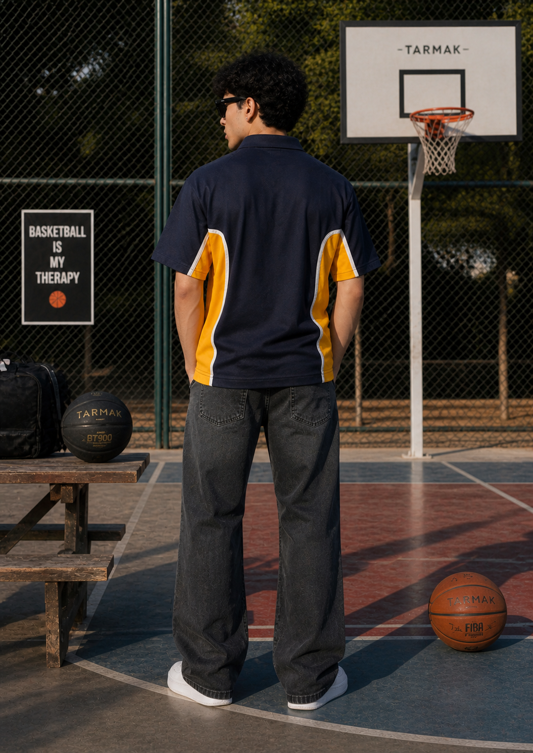 Falcon-Men FLN Polo Shirts Navy / Orange