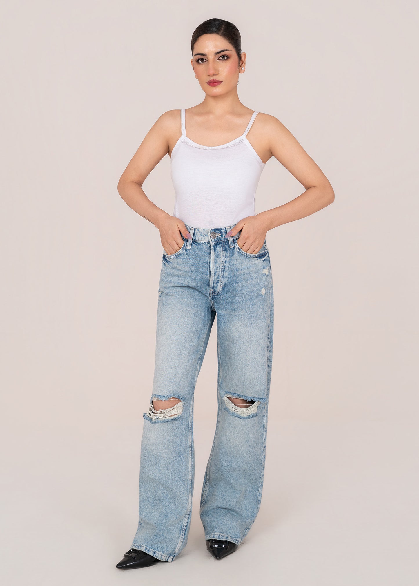 H&M-Wide Leg Women Jeans- US 851