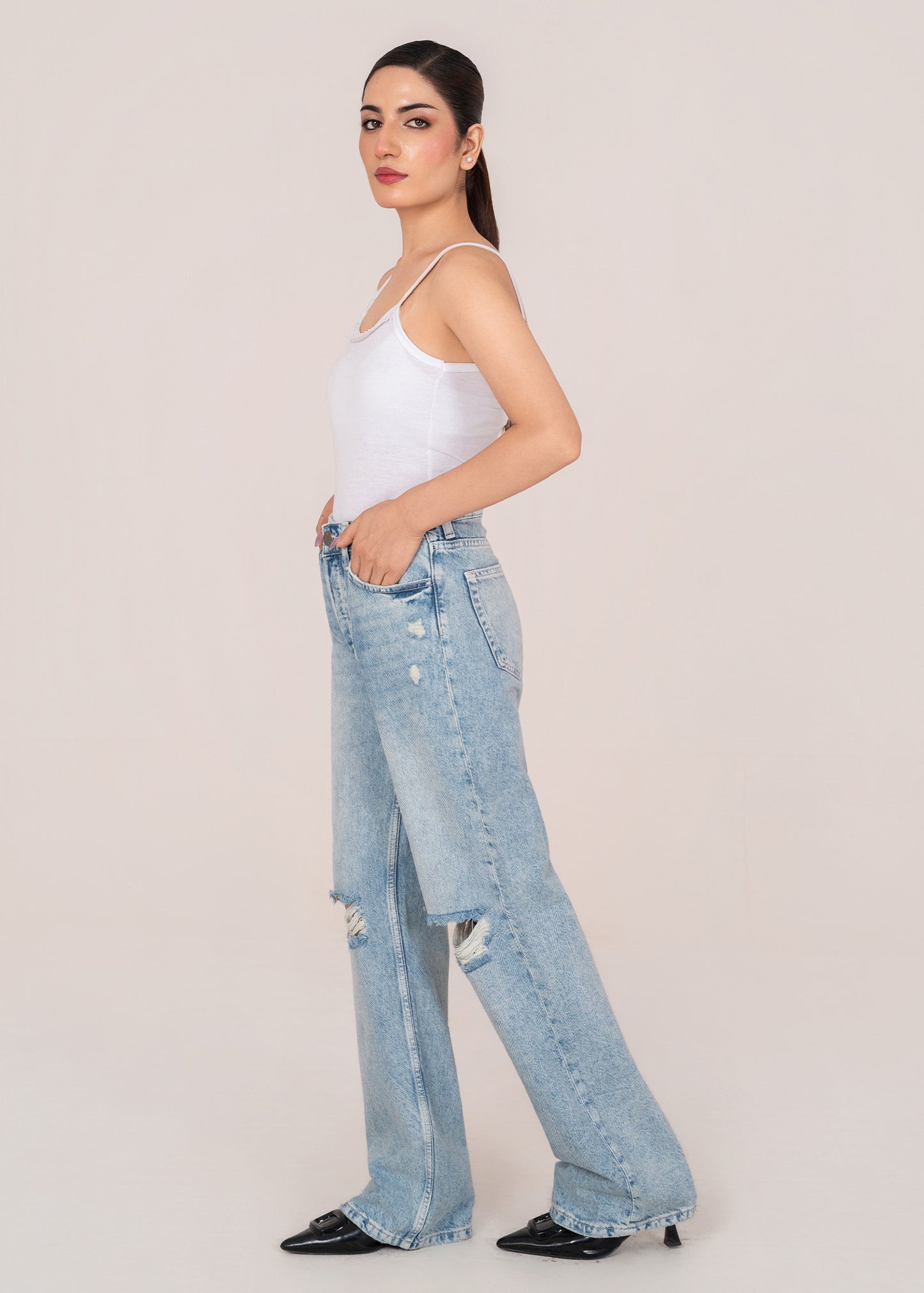 H&M-Wide Leg Women Jeans- US 851