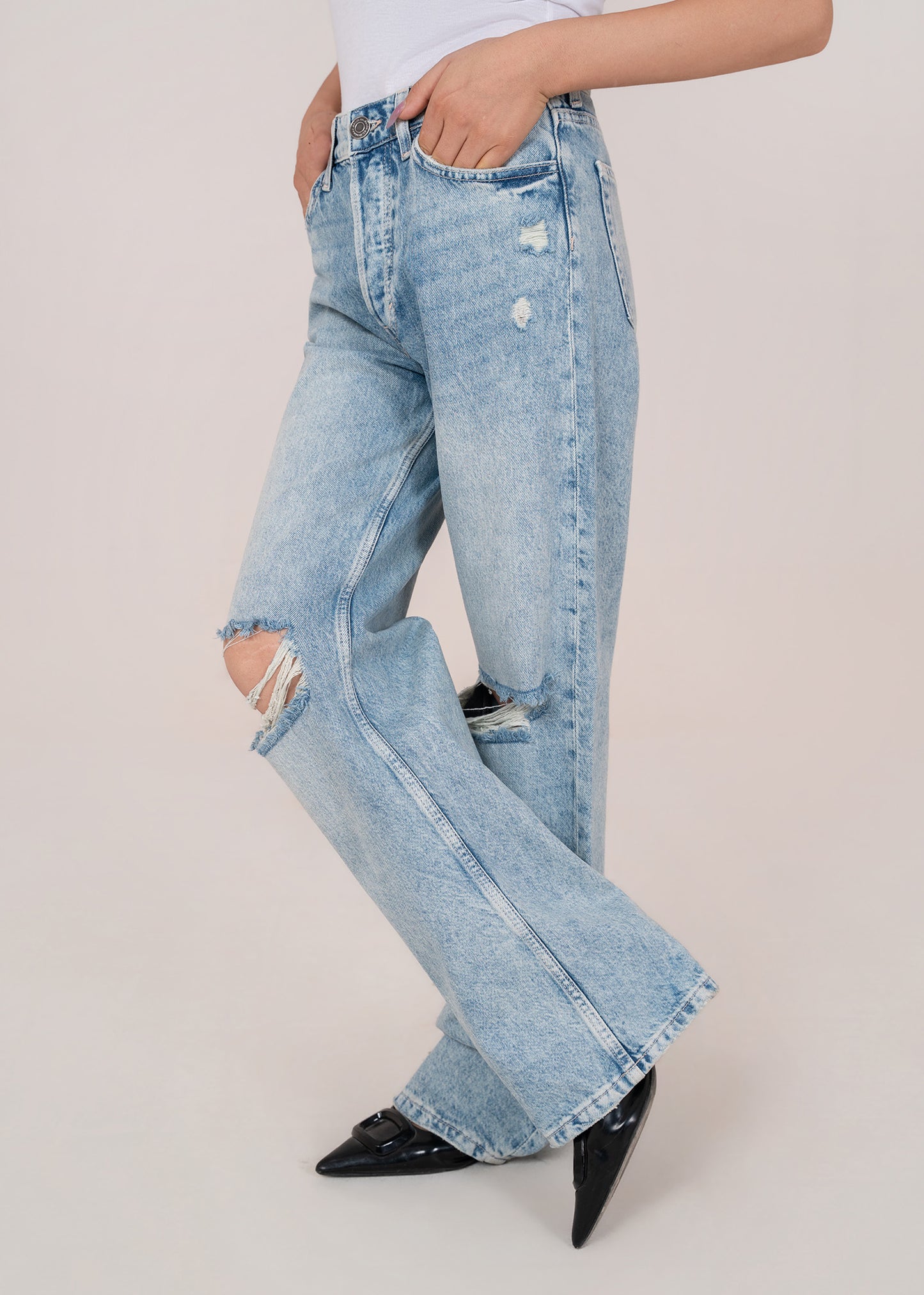 H&M-Wide Leg Women Jeans- US 851