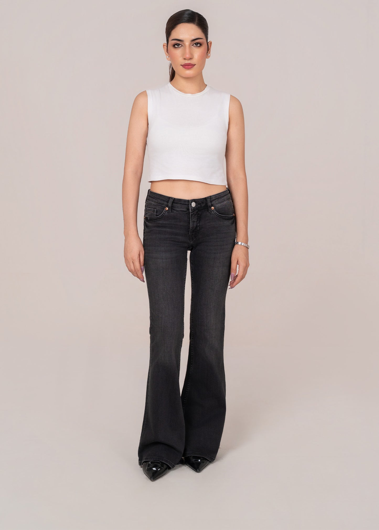 Monki Denim-Bootcut Woman Jeans -US 834