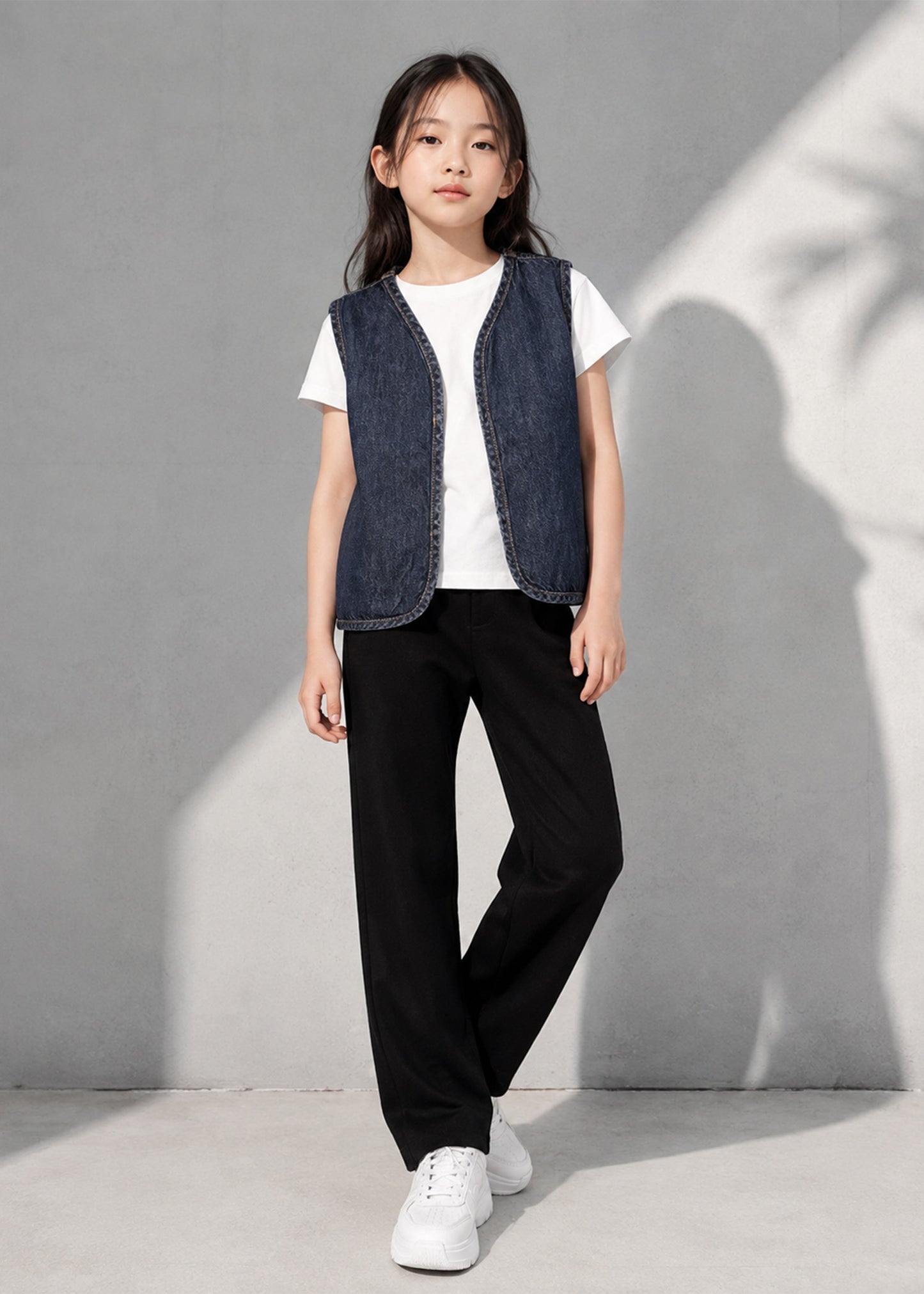 M&S Girls Sleeveless Denim Waist Coat Dark Blue US 654