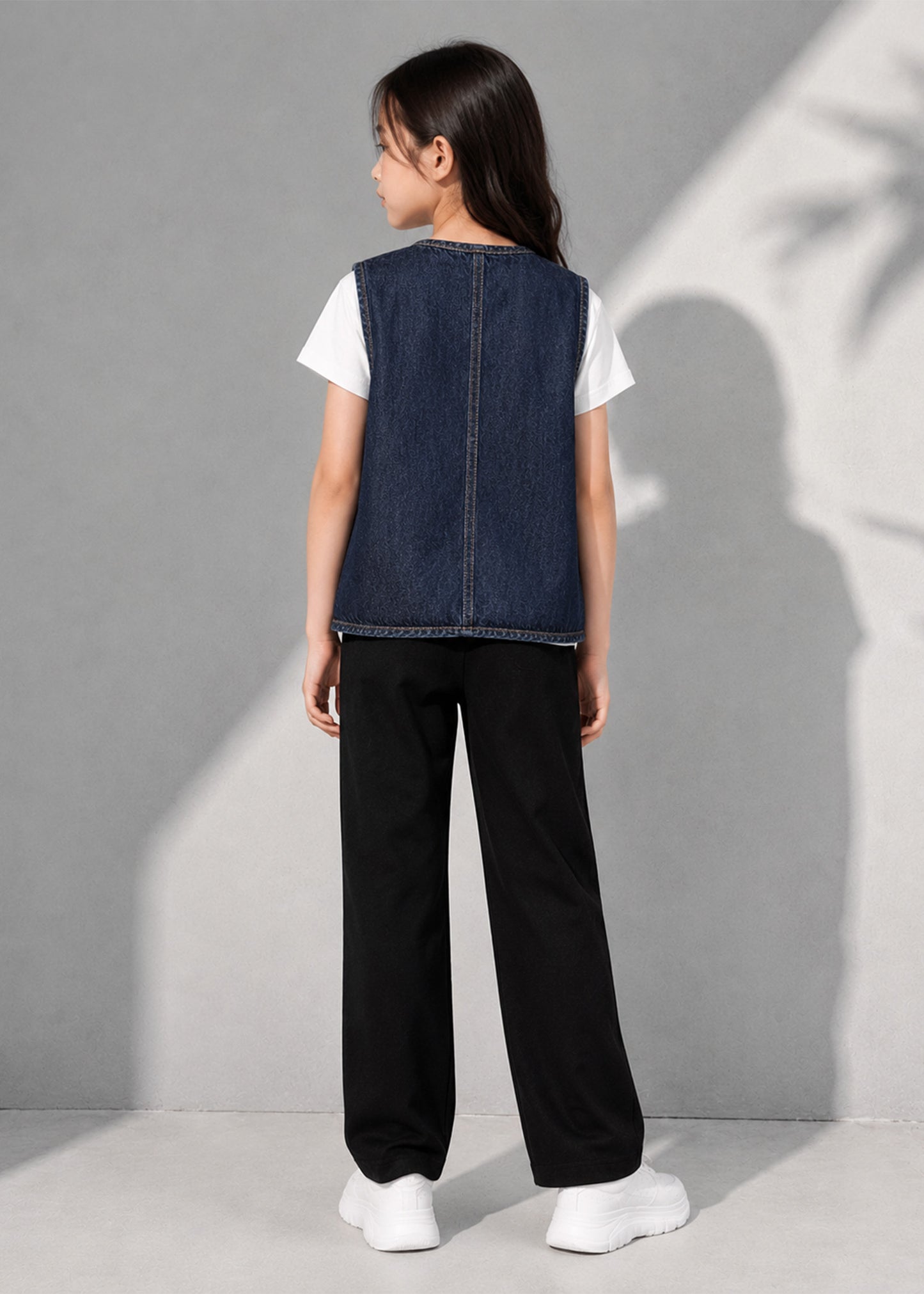 M&S Girls Sleeveless Denim Waist Coat Dark Blue US 654