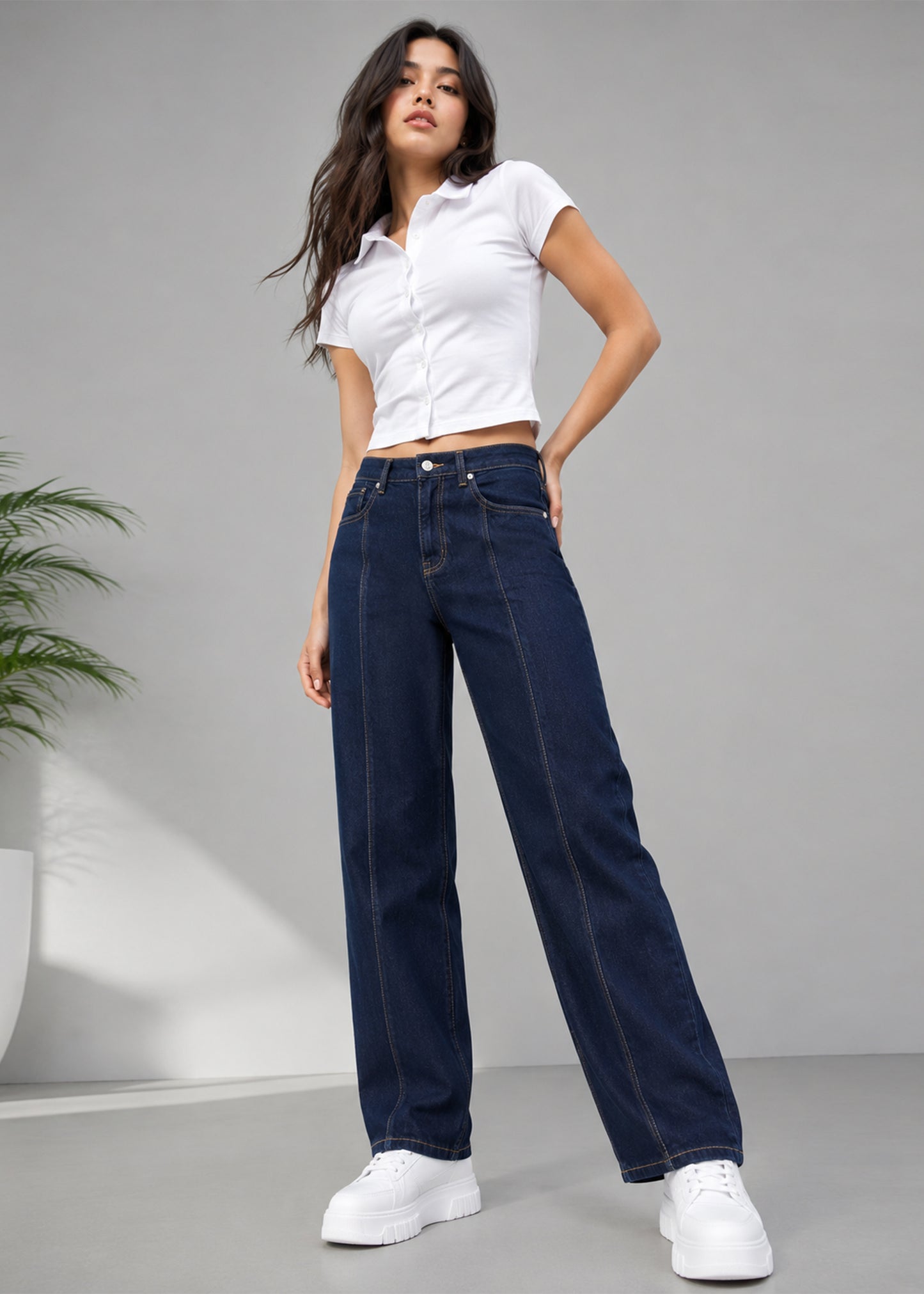 C&A Women Straight Fit Jeans Dark Blue US 692