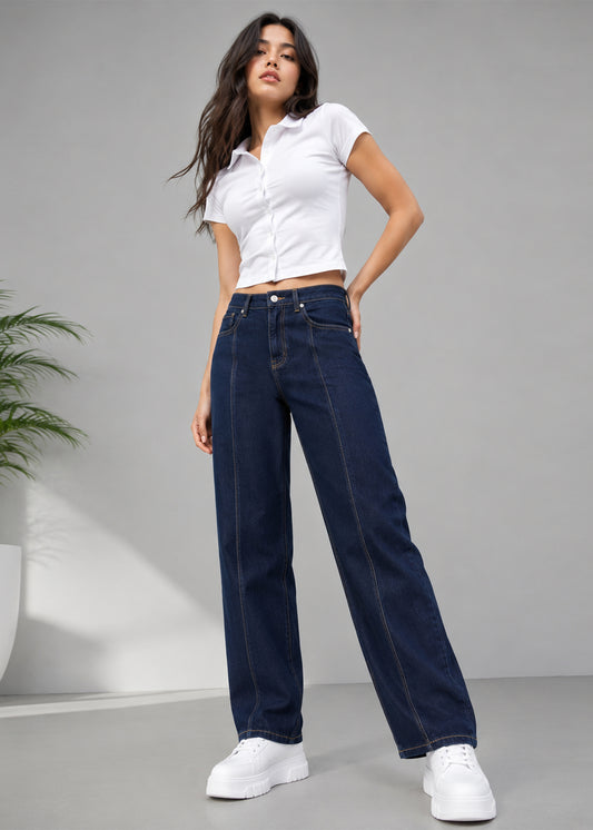 C&A Women Straight Fit Jeans Dark Blue US 692