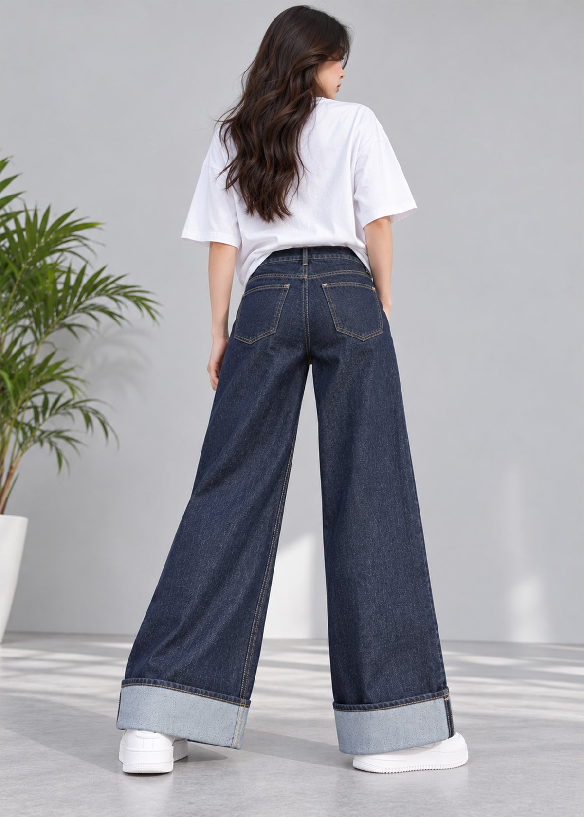 M&S Women Wide Leg Jeans Dark Blue US 758