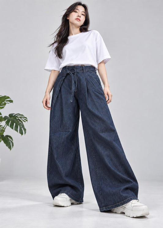 M&S Women Wide Leg Jeans Dark Blue US 759