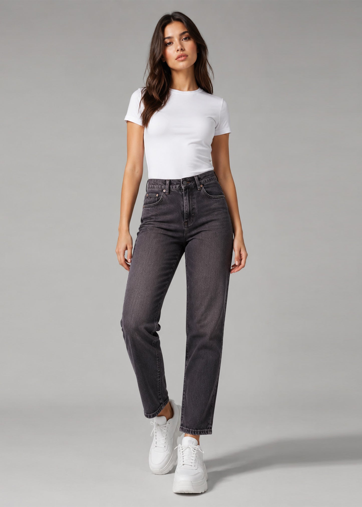 C&A Women Straight Fit Jeans Dark Purple US 740