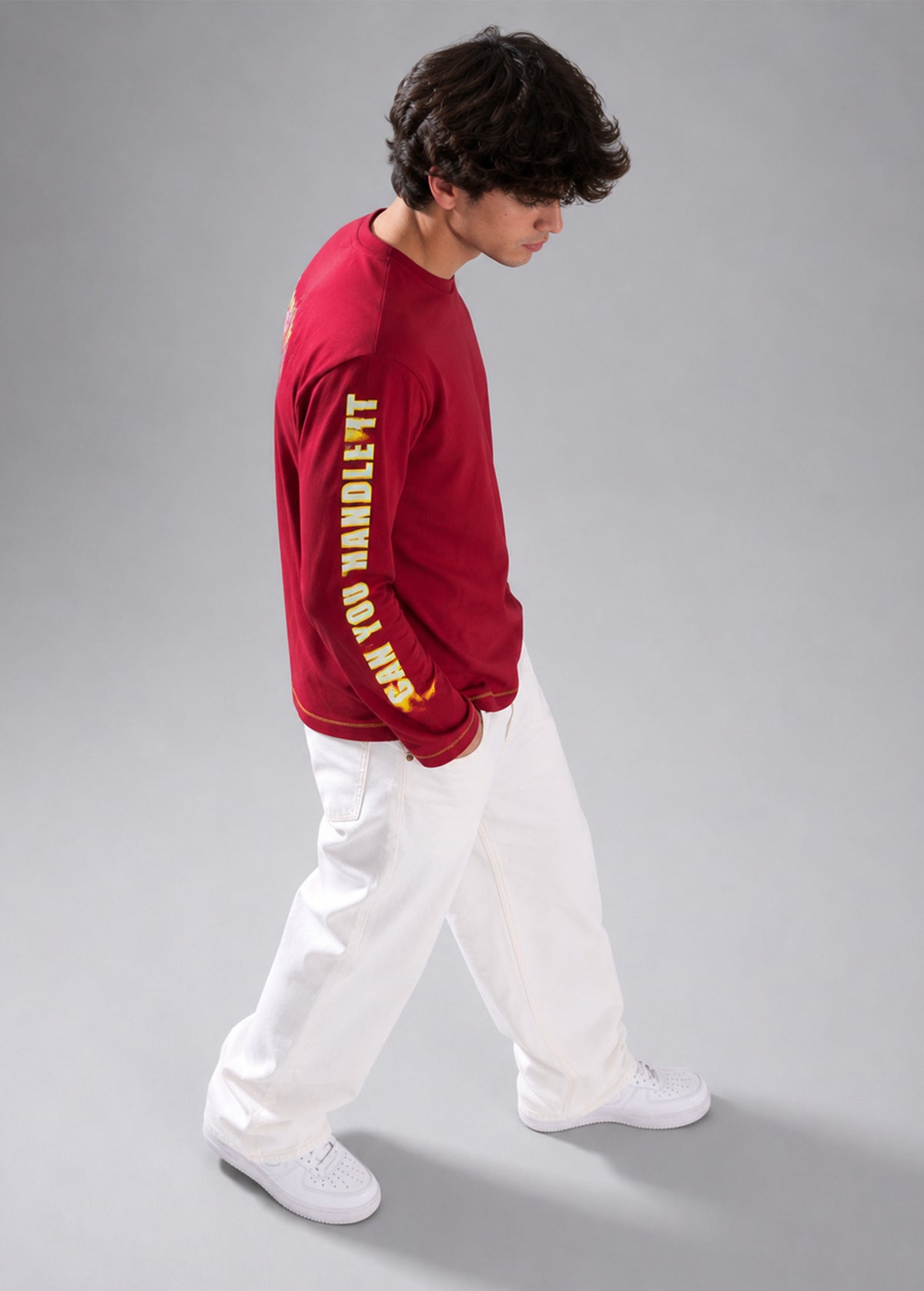 Cheetos Men’s Long Sleeve Graphic T-Shirt Deep Crimson Red 779