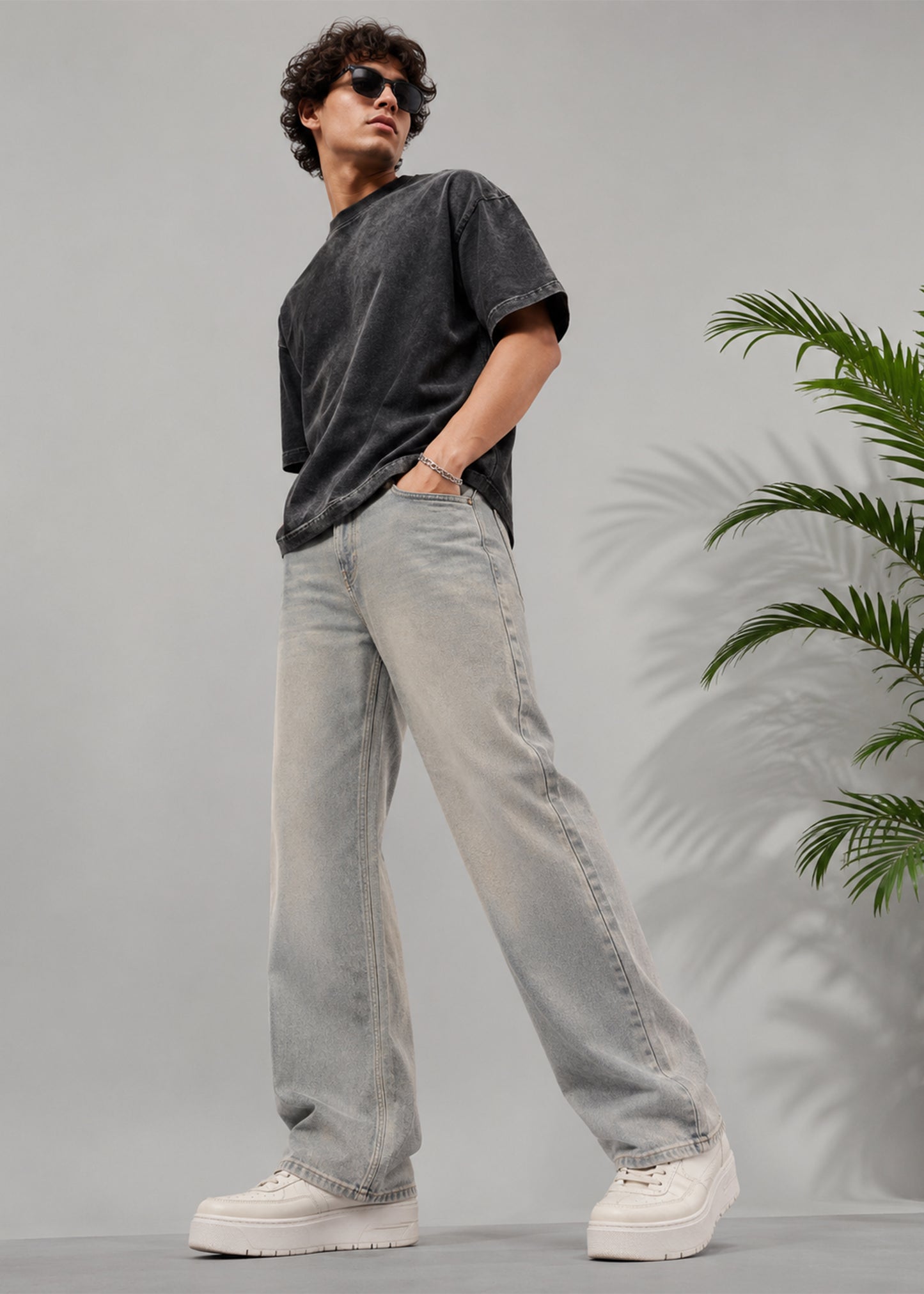M&S Men's Straight Jeans Dirty Wash US 568