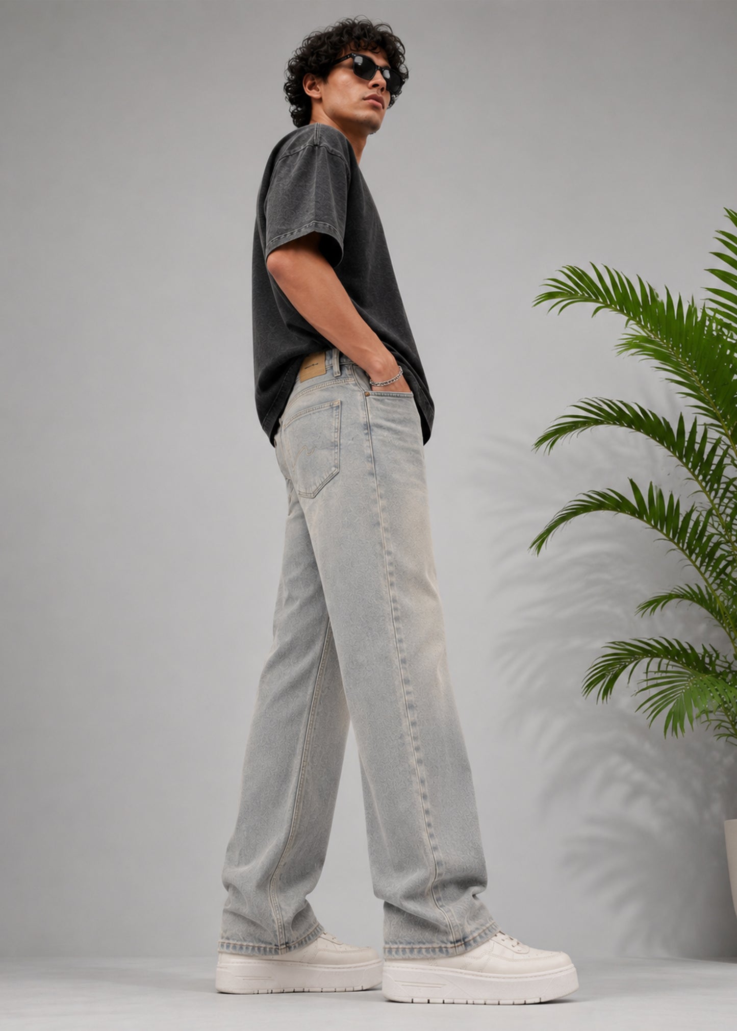 M&S Men's Straight Jeans Dirty Wash US 568