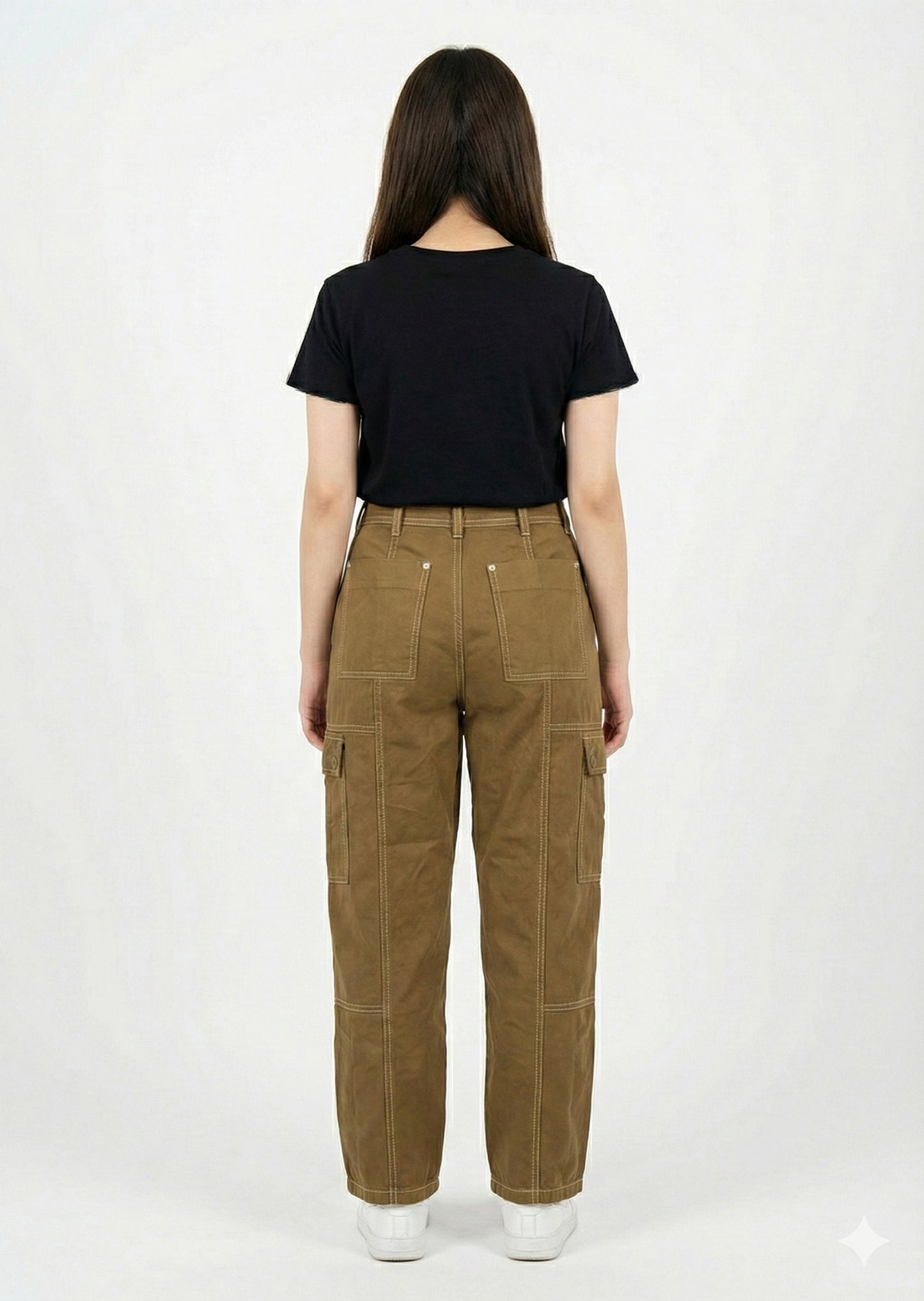 Pilcro-Brown Cargo Jeans Mom Fit Dia 244