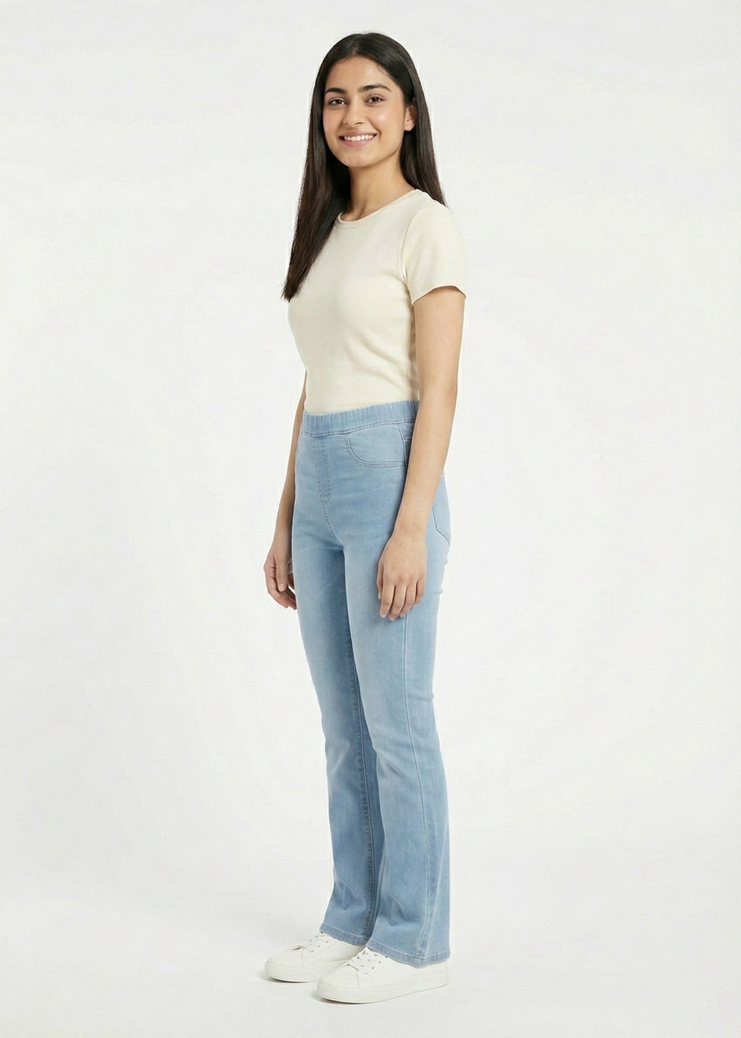 gina-Bootcut Cotton Jeans Jegging- Sky blue -02