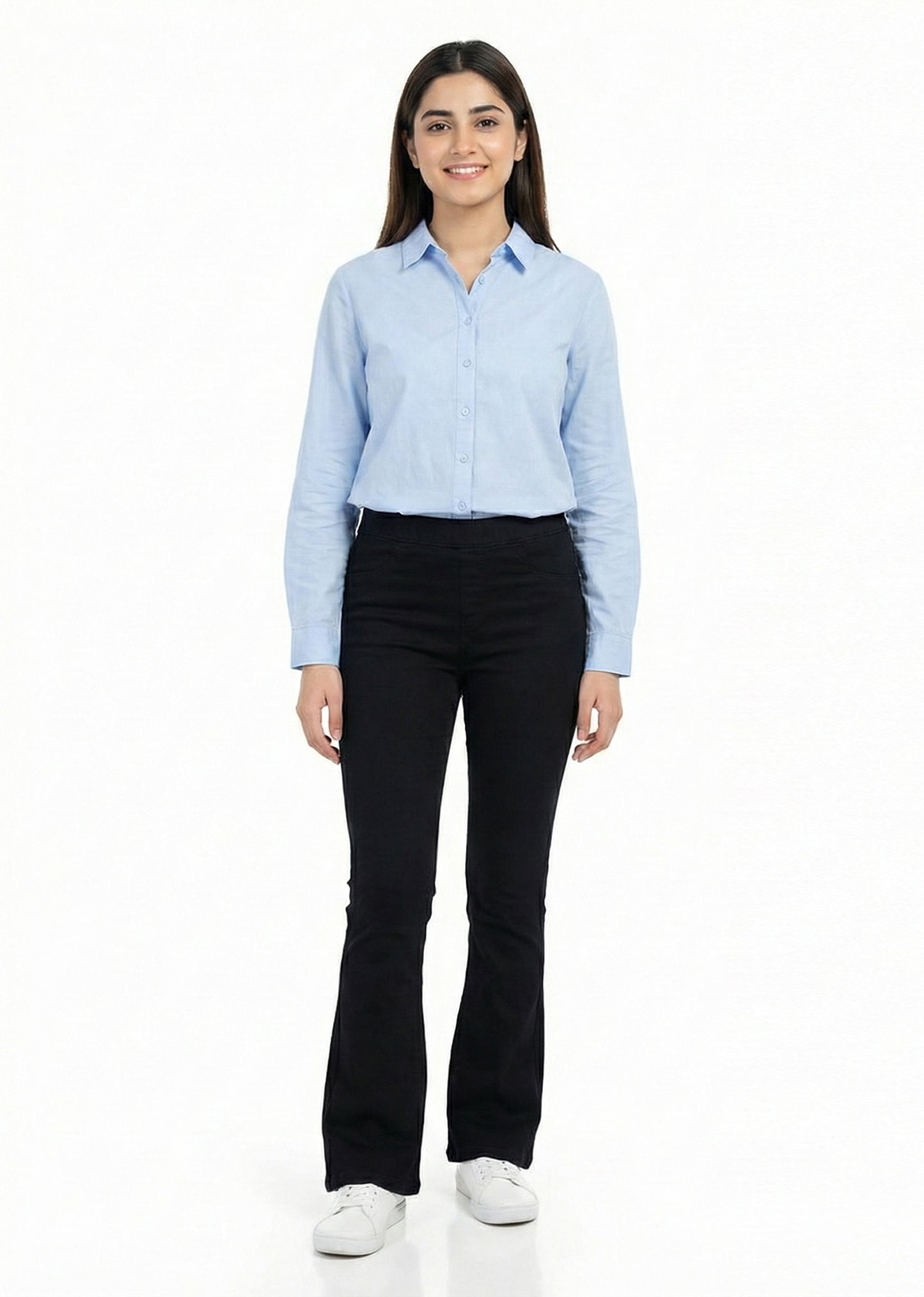 gina-Bootcut Cotton Jeans Jegging- Black- 03