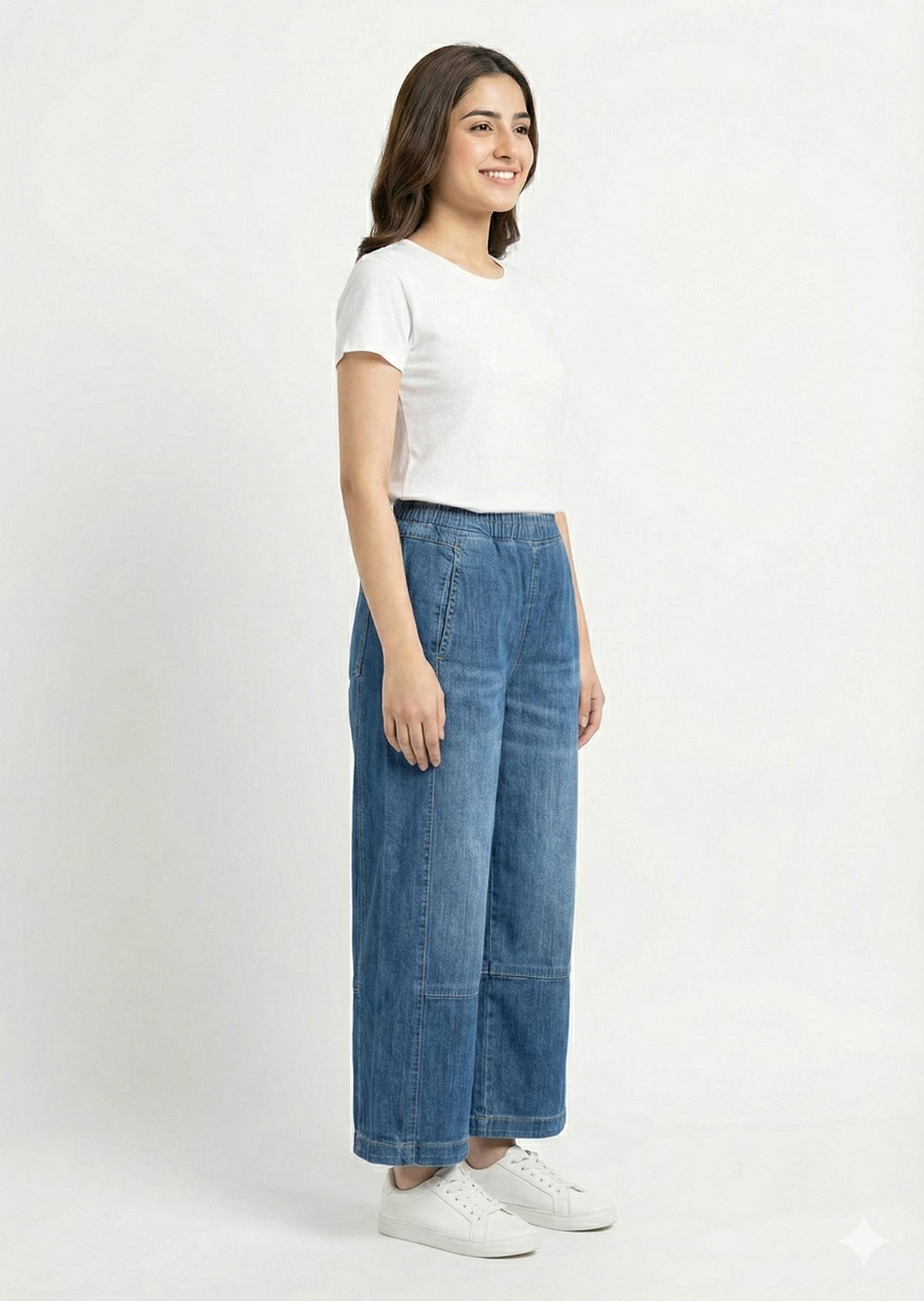 Pilcro-Short Barrel Blue Jeans Trouser 130