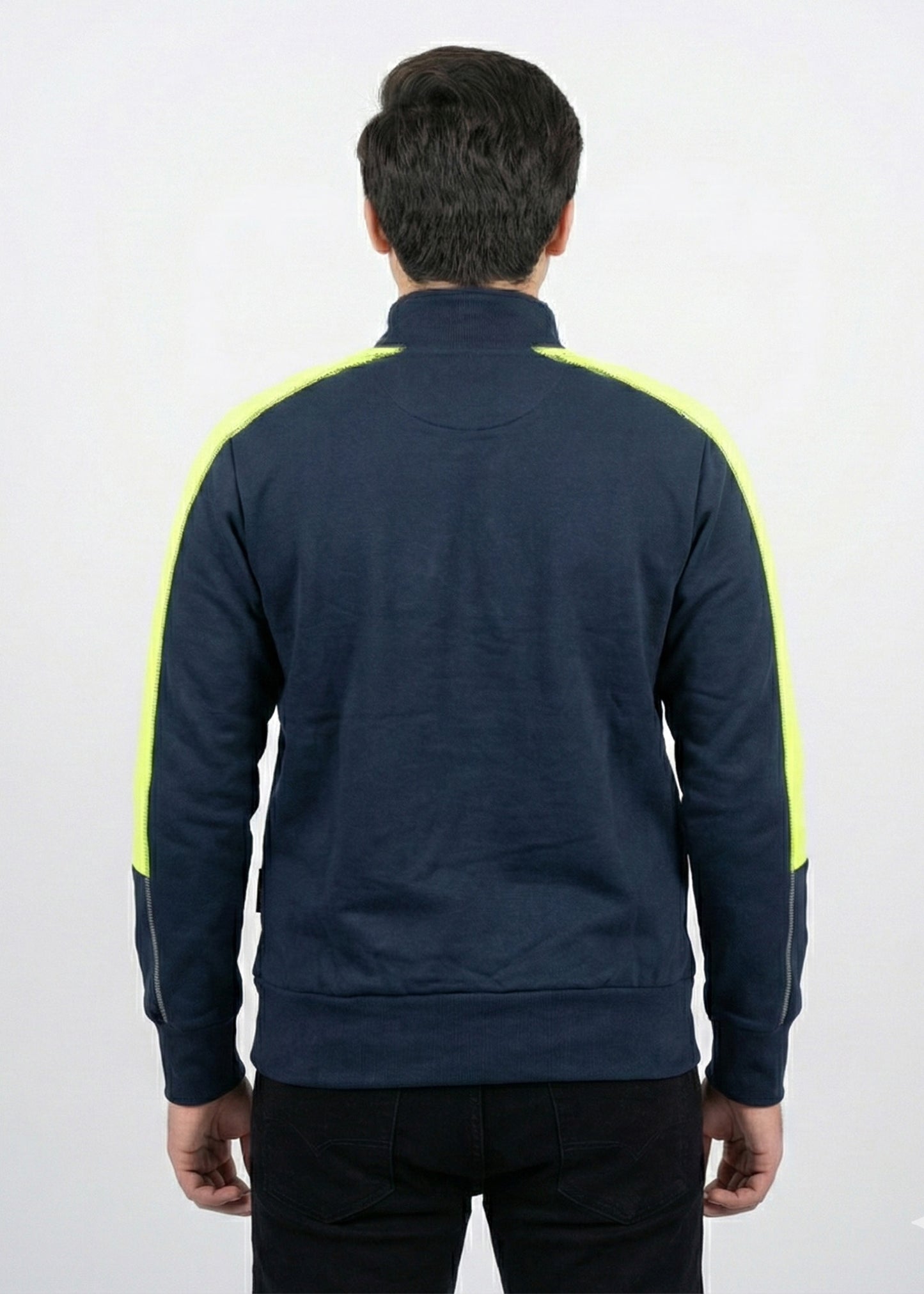 Men Quarter Zipper Blue Green SP
