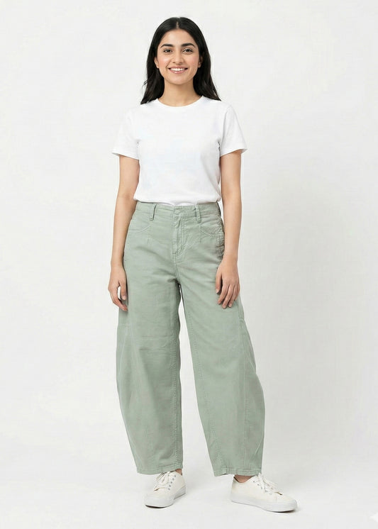 Pilcro-Baggy Barrel Cotton Pant 132