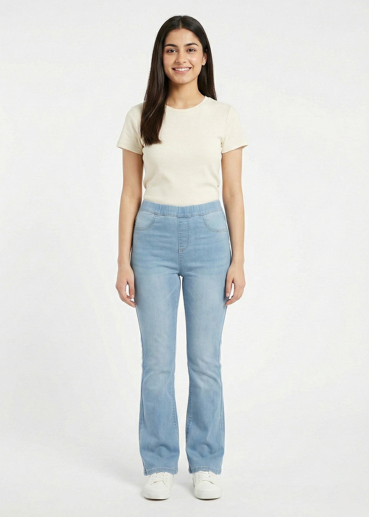 gina-Bootcut Cotton Jeans Jegging- Sky blue -02