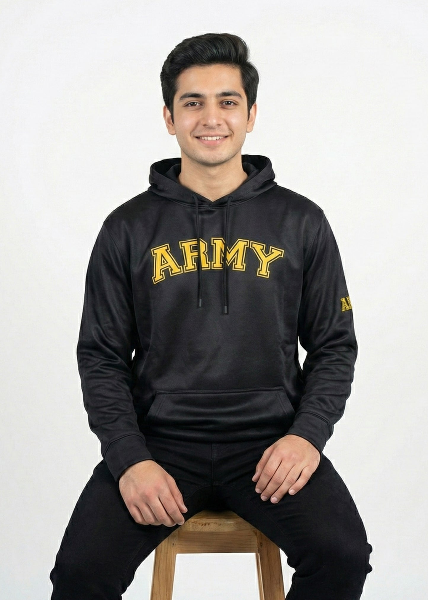 Arrow-Black Fleece Army Hoodie SP
