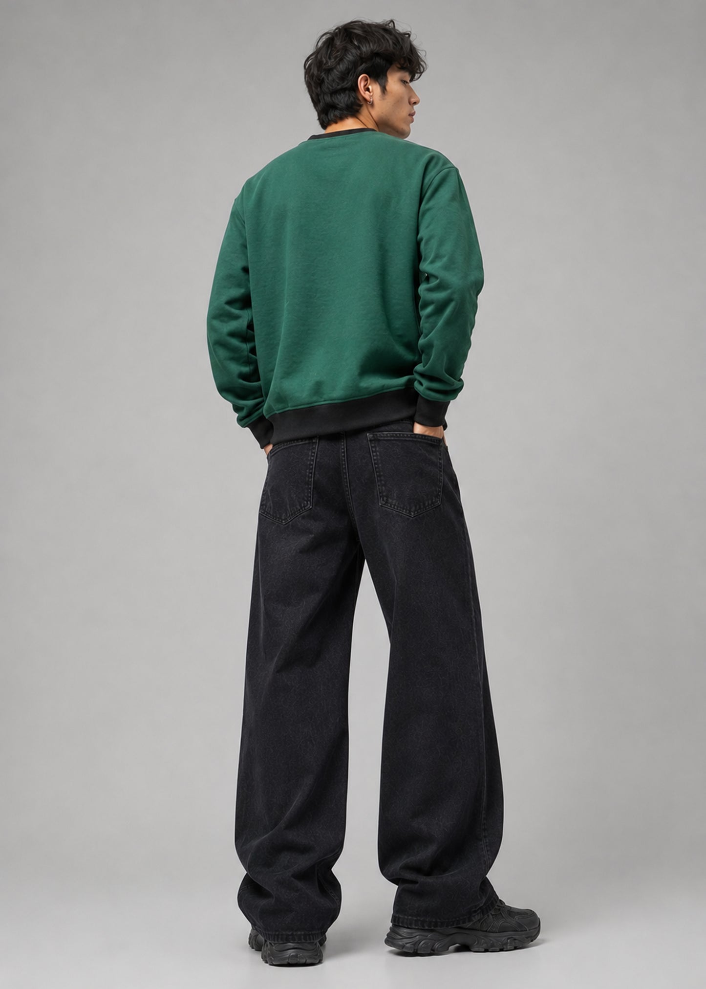 Barckets Men Sweat Shirt Green/Black 713