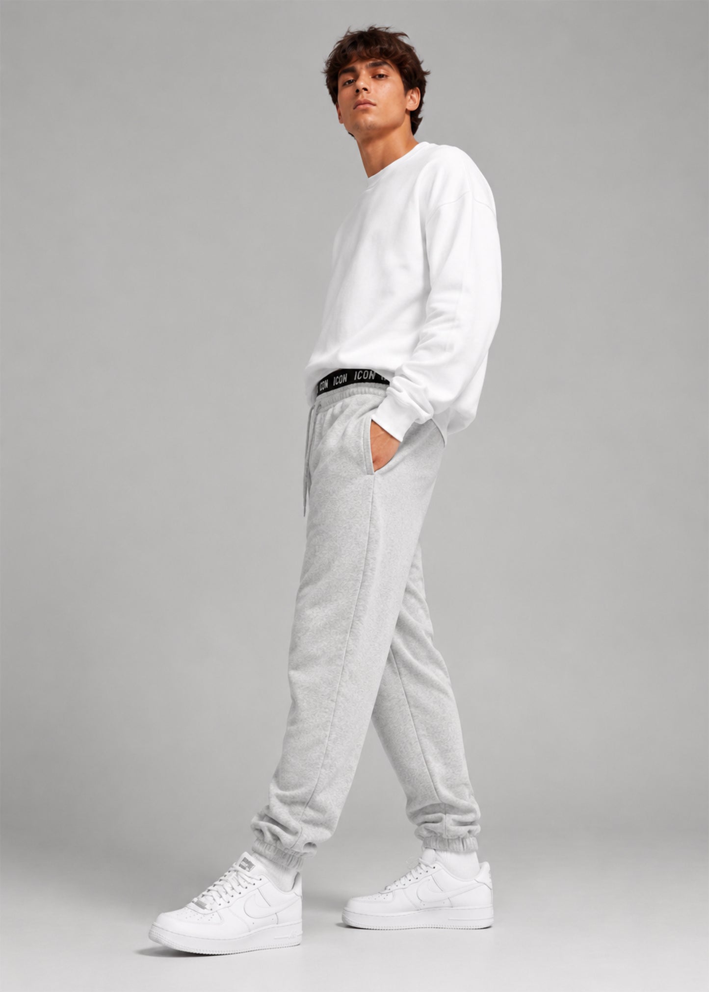 Icon Arrow Men Fleece Trouser Grey 719