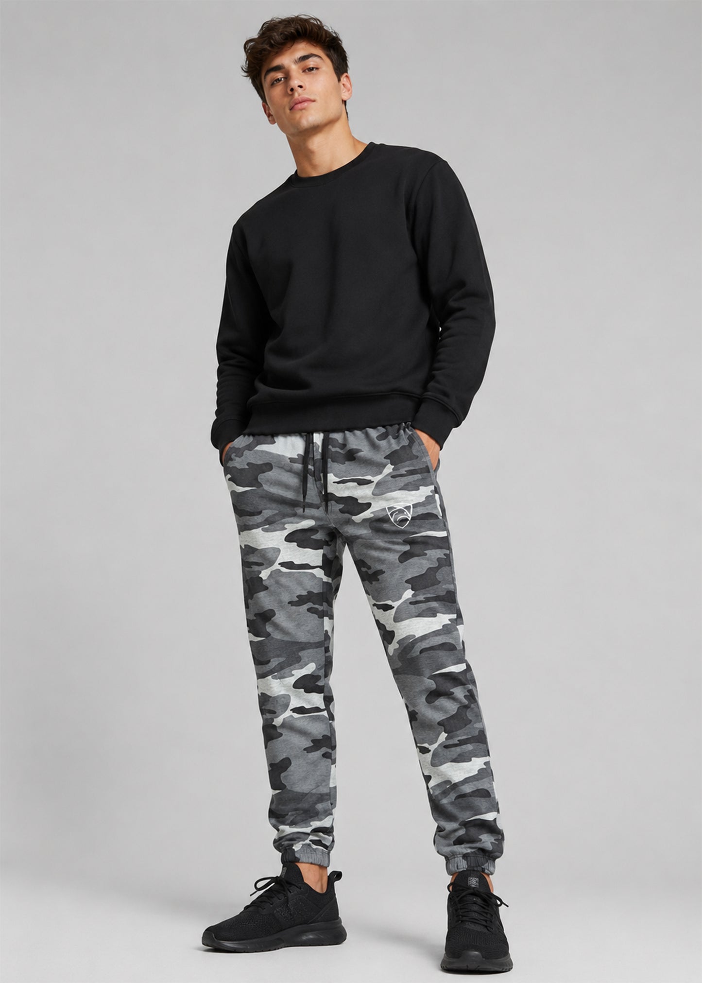 Men Fleece Trouser Grey Camouflage 721