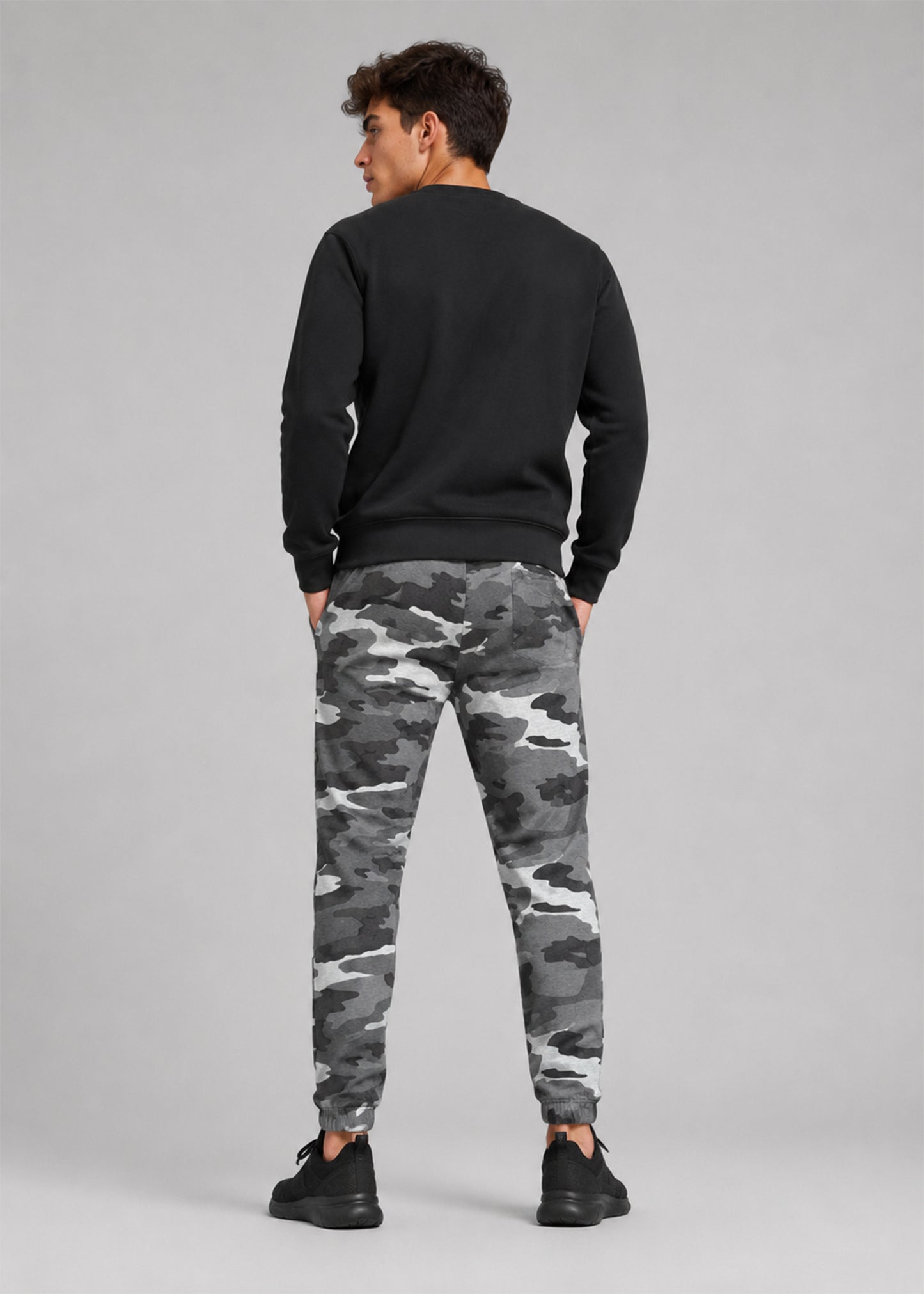 Men Fleece Trouser Grey Camouflage 721