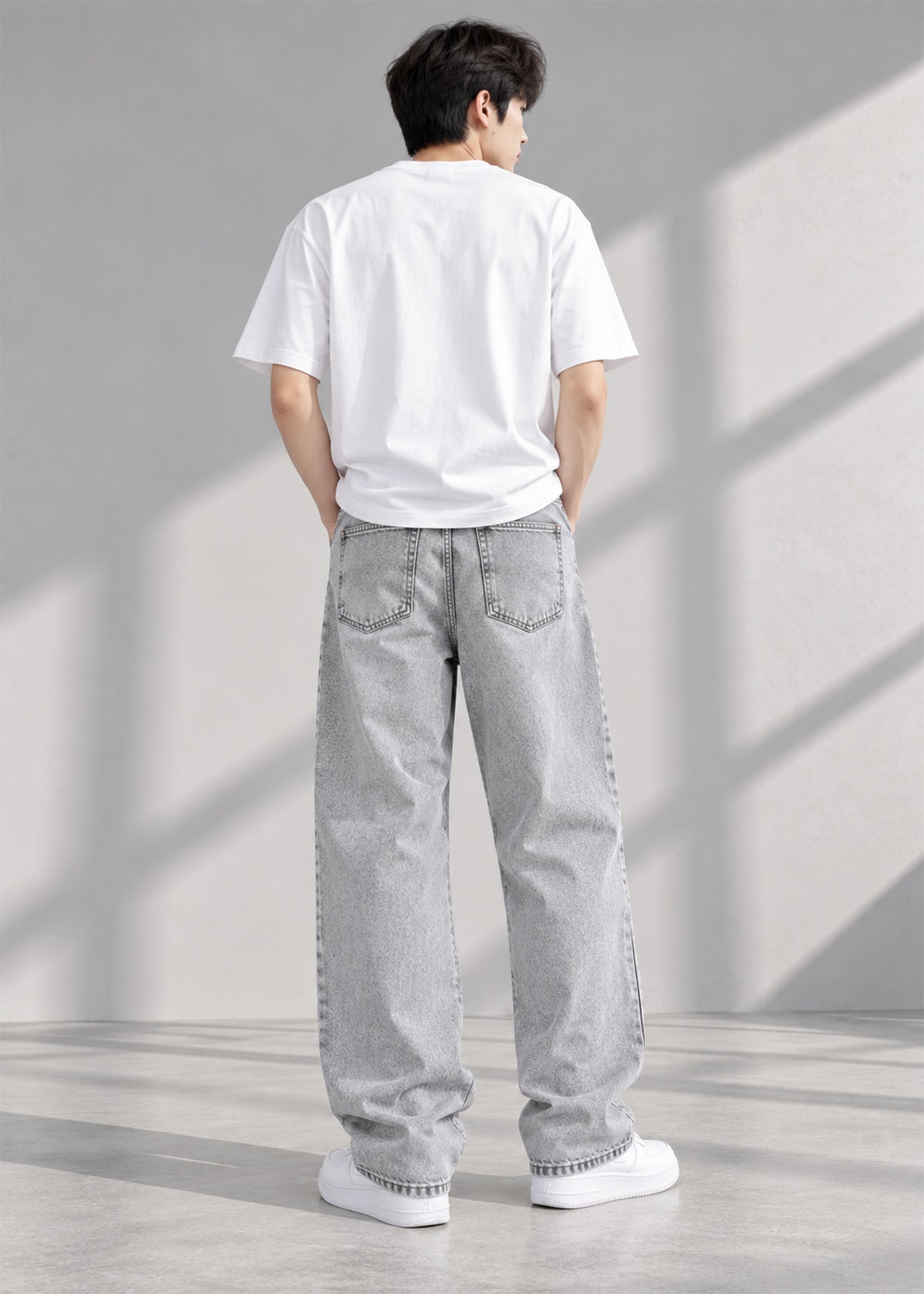 Primark Men Loose Fit Jeans Grey Washed US 786