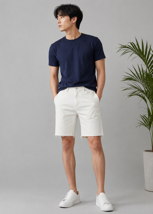 H&M-Men Shorts Off White US 107