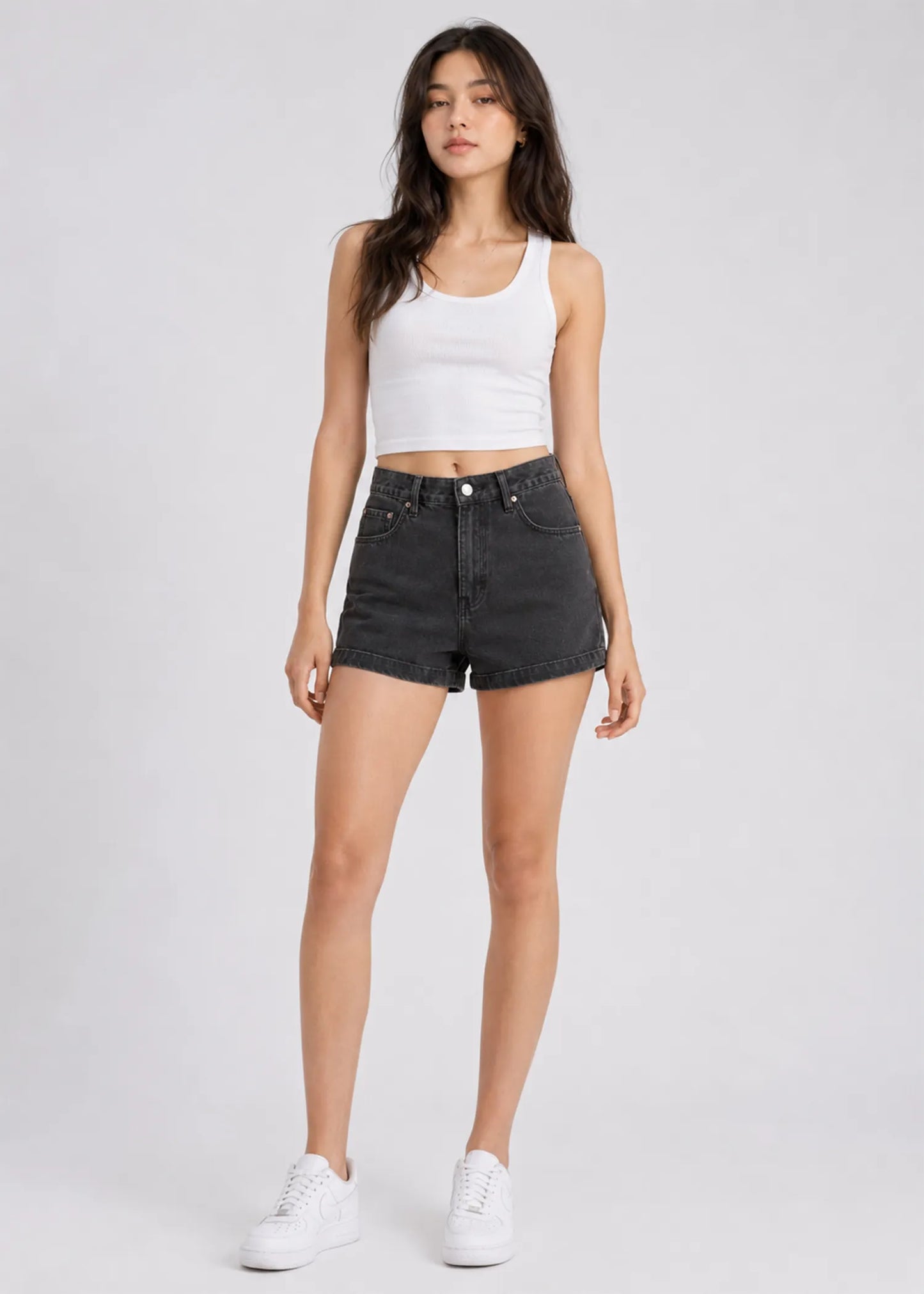 H&M Women Sex Denim Shorts Black US 585