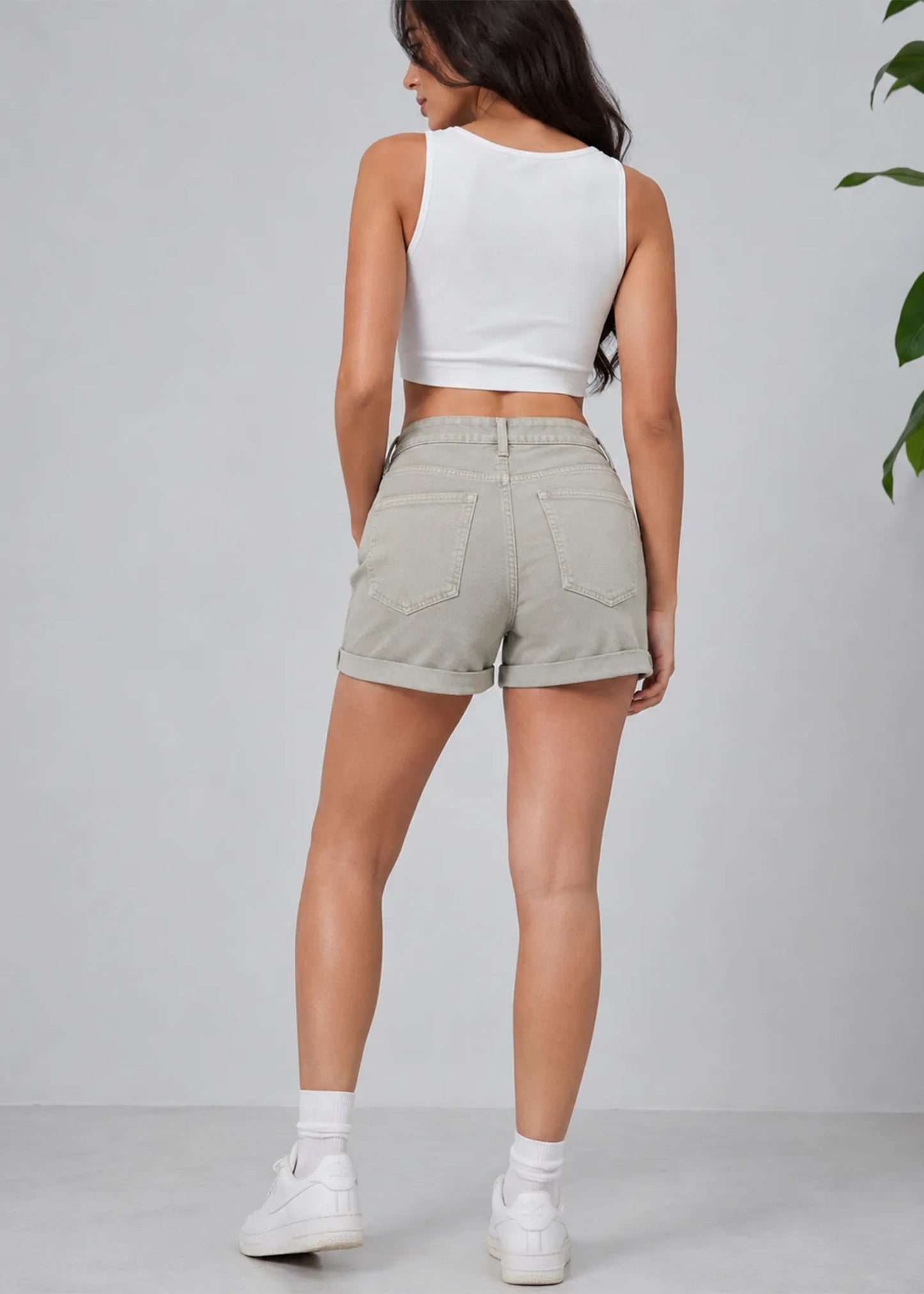 H&M Women Denim Shorts Light Beige US 582