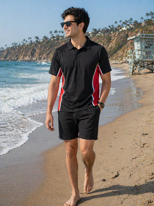 Falcon-Men FLN Polo Shirts Black/Red