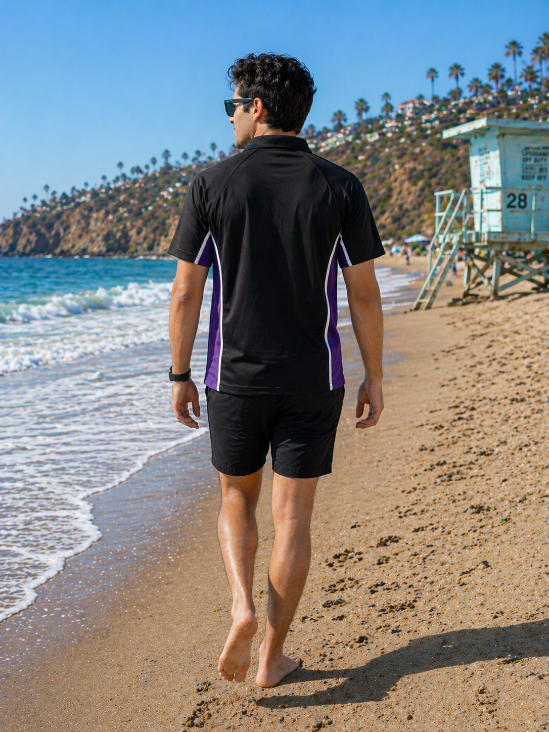 Falcon-Men FLN Polo Shirts Black/Purple
