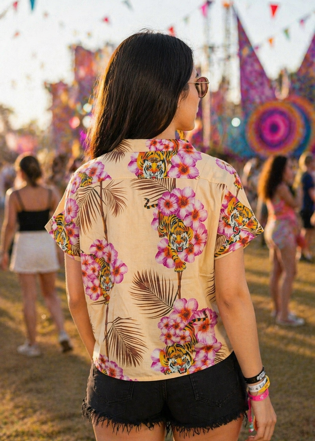 Pakistani Brands LO-Women Roses Half Sleeve Loose Fit Top