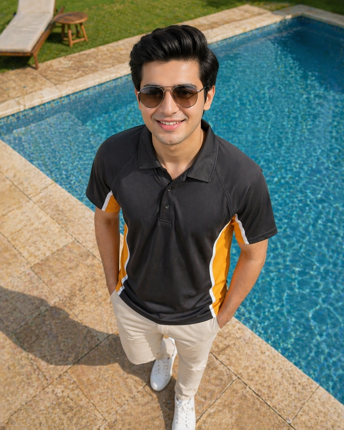 Falcon-Men FLN Polo Shirts Black/Orange