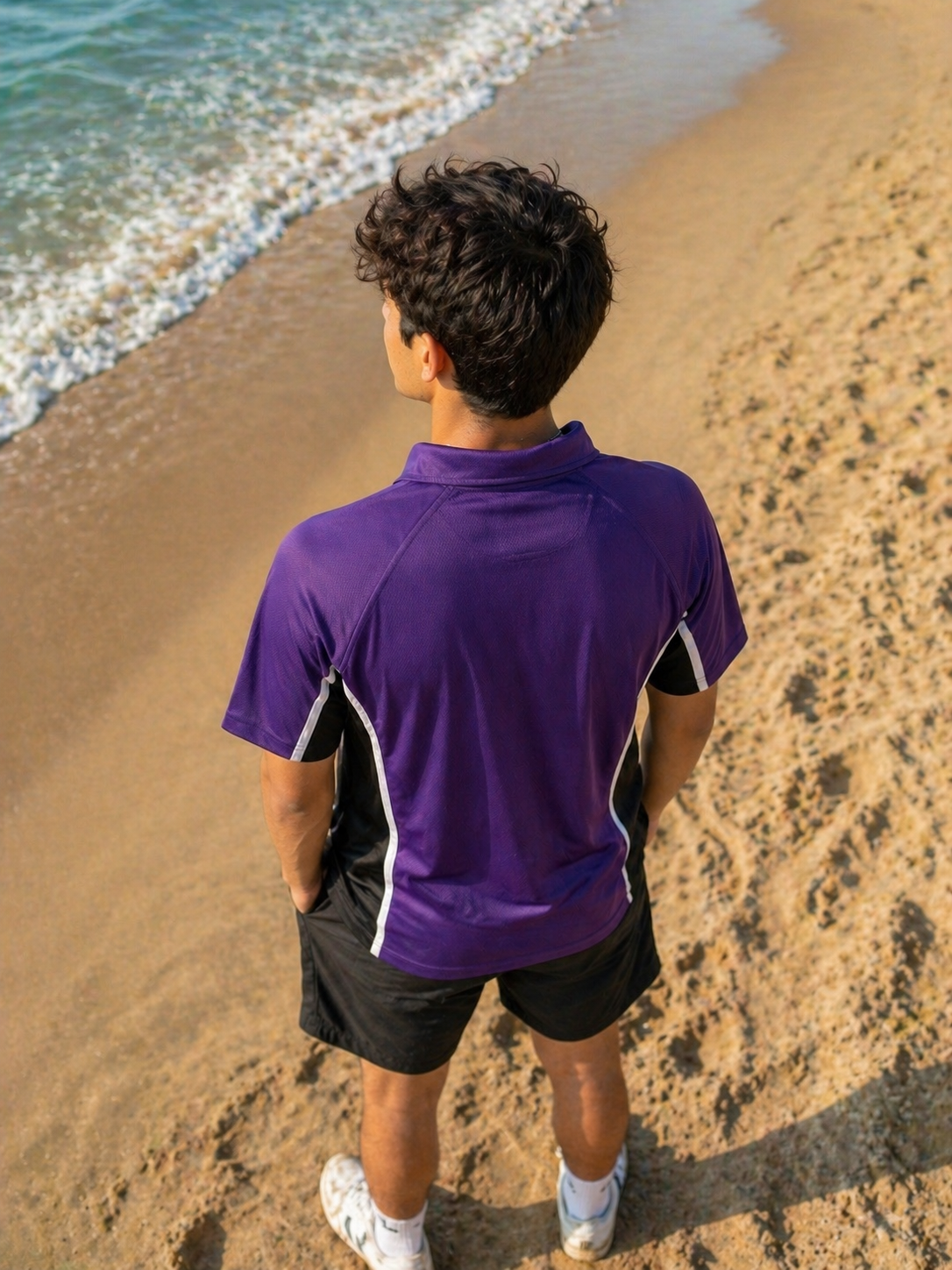 Falcon-Men FLN Polo Shirts Purple /Black