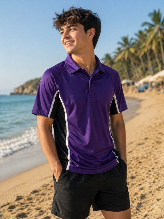 Falcon-Men FLN Polo Shirts Purple /Black