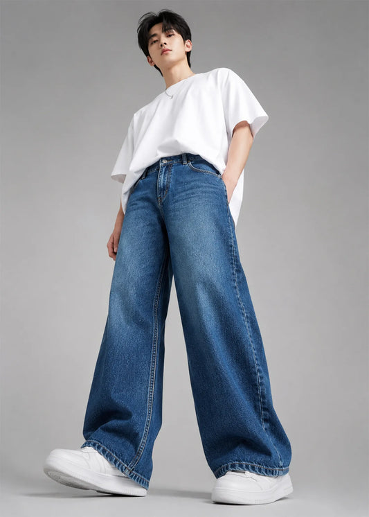 Primark Men's Minor Fault Wide Leg Jeans Blue US 600