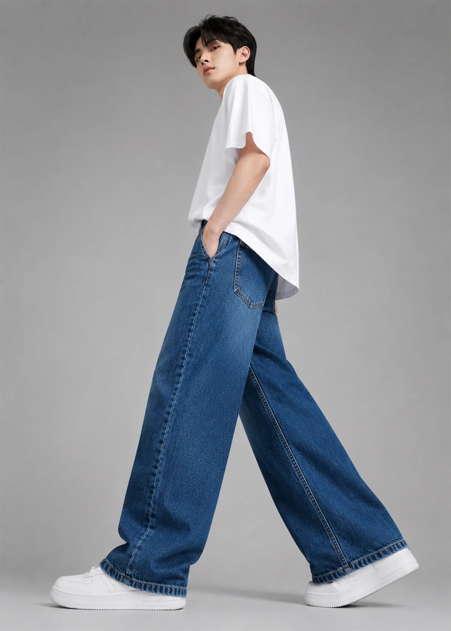 Primark Men's Minor Fault Wide Leg Jeans Blue US 600