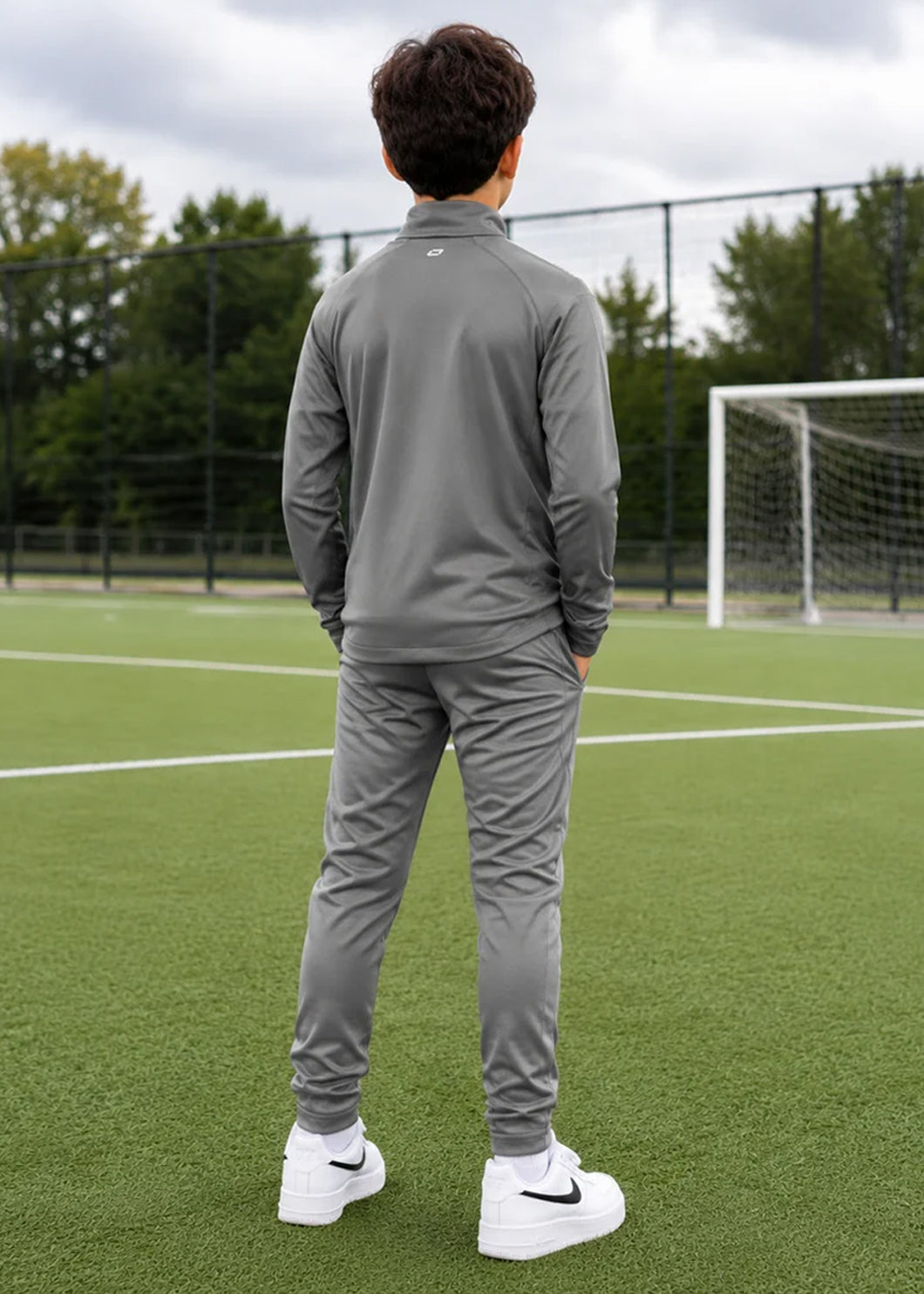 Stanno-Kids Jacket Full Zip Grey White