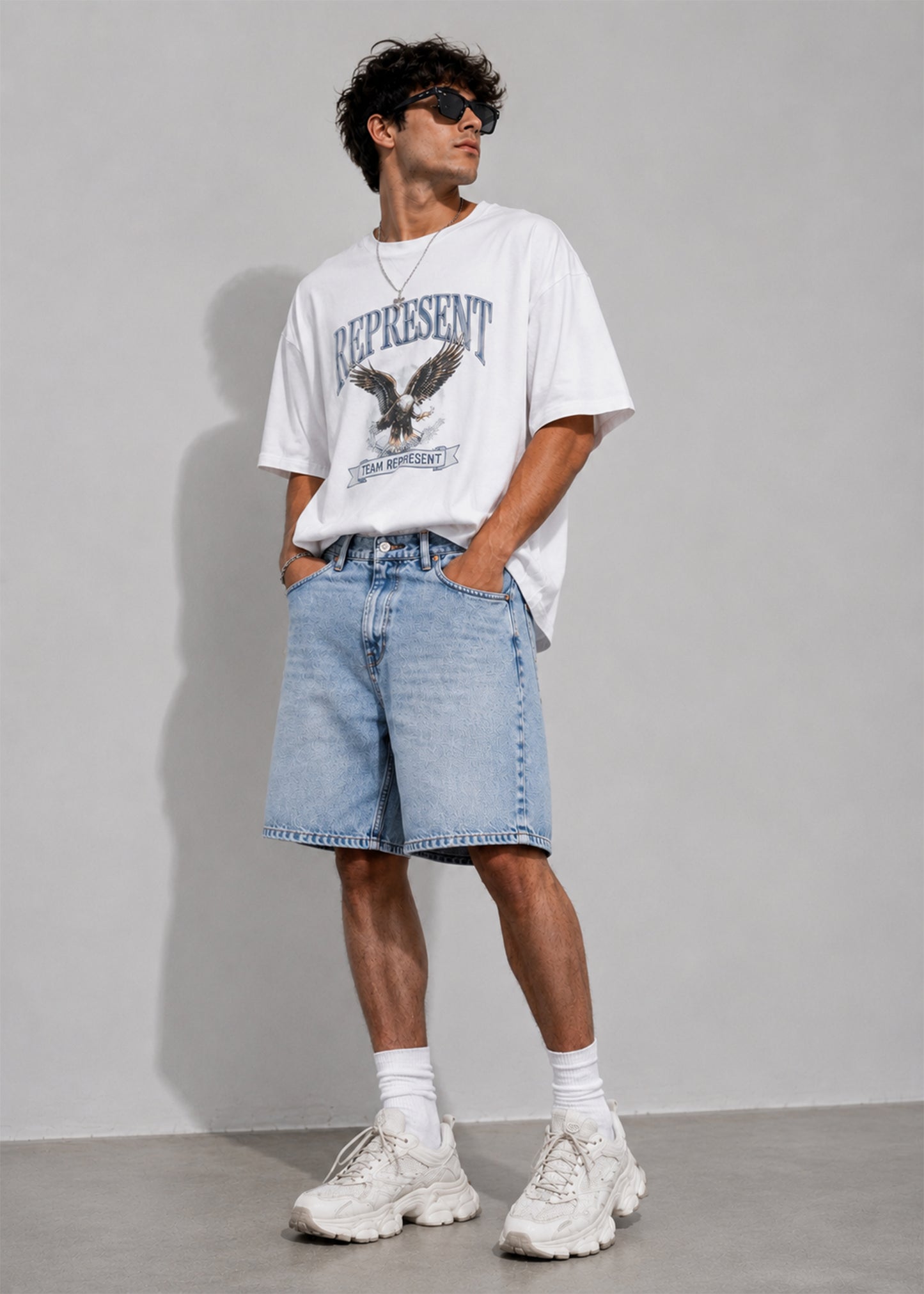 GoodFellow Men Baggy Short Light Blue US 533