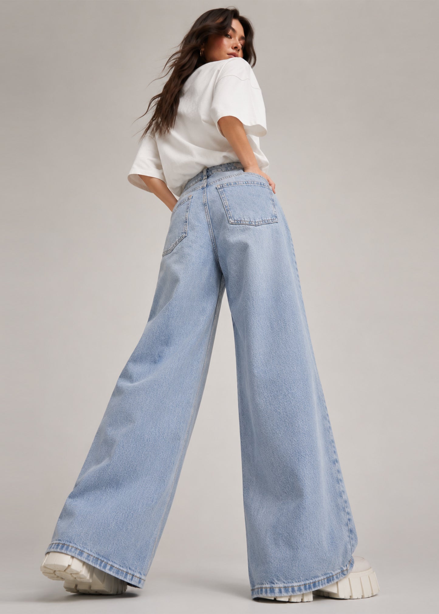 TU Women Wide Leg Jeans Light Blue US 537