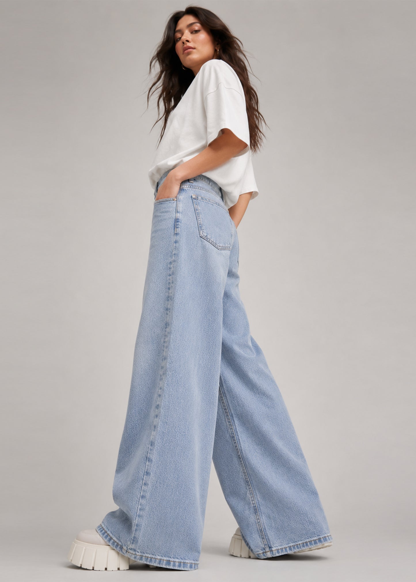 TU Women Wide Leg Jeans Light Blue US 537