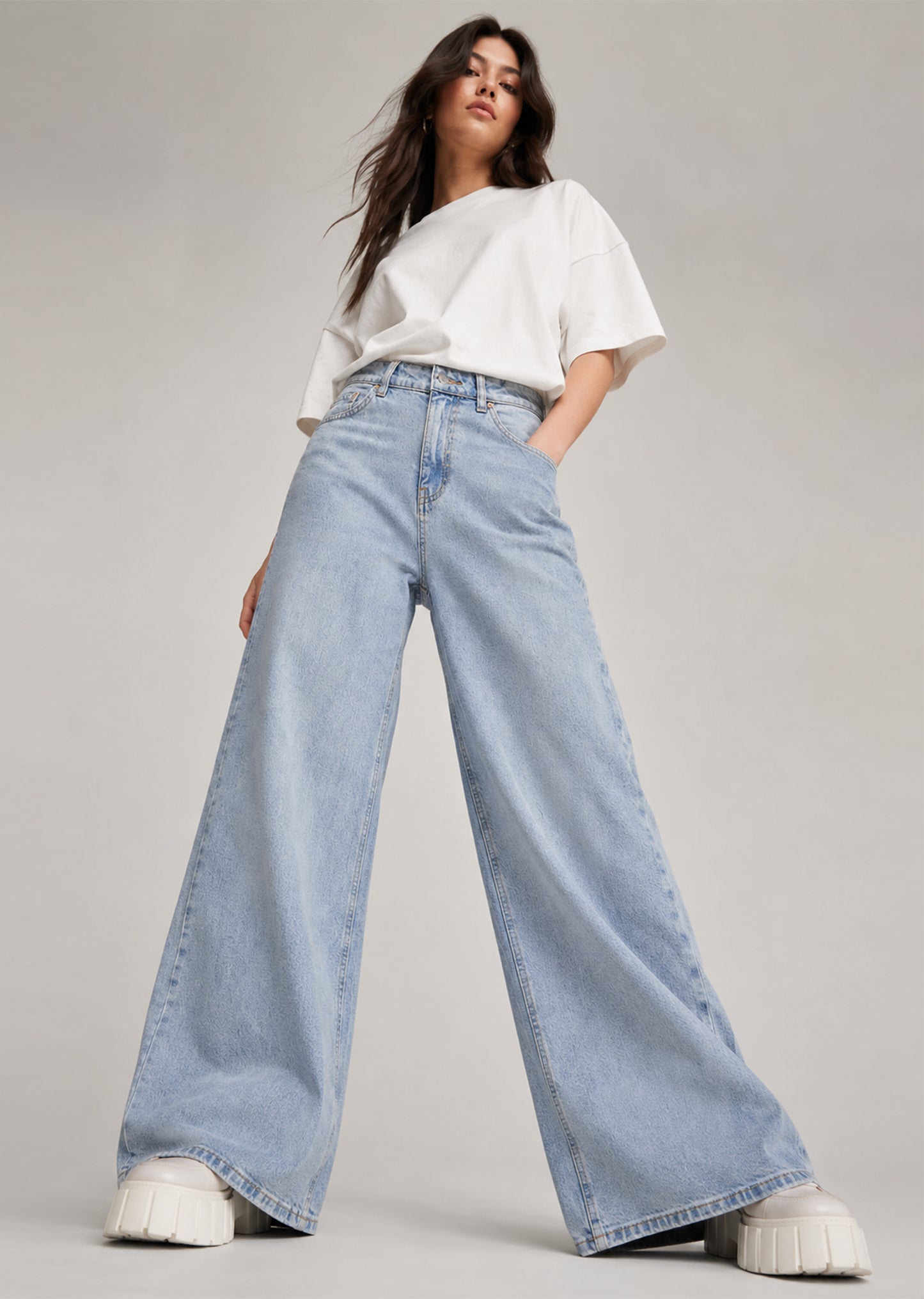 TU Women Wide Leg Jeans Light Blue US 537