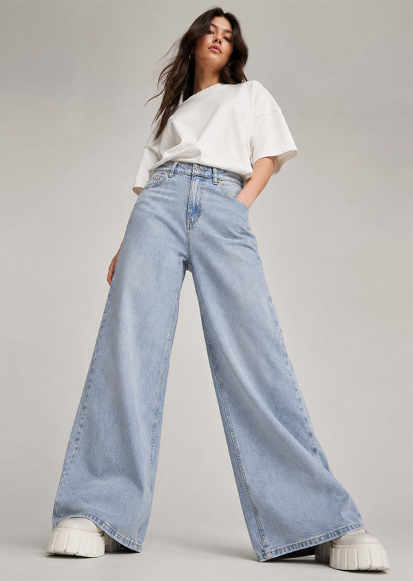 TU Women Wide Leg Jeans Light Blue US 537