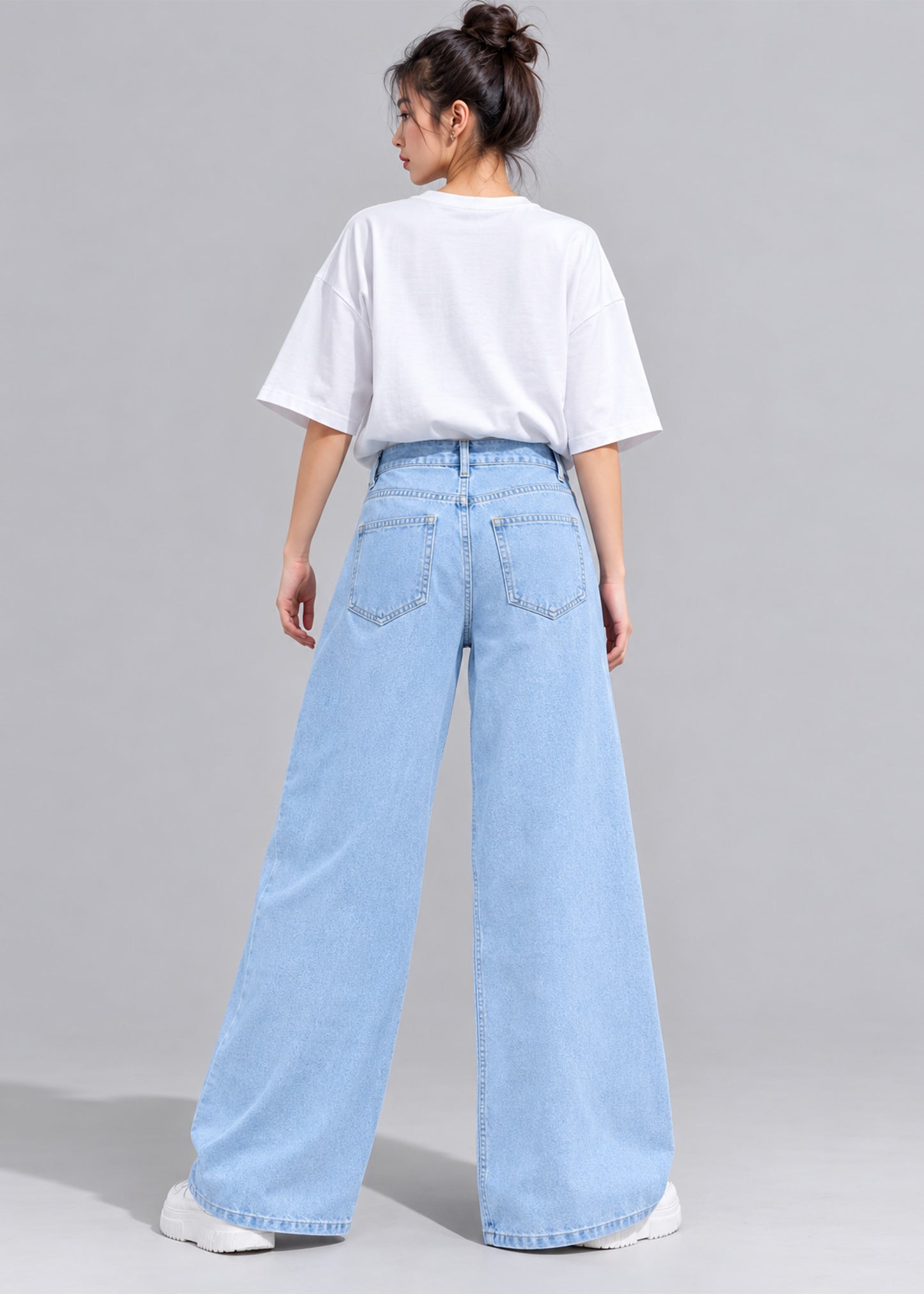 H&M Women Wide Leg Jeans Light Blue US 632