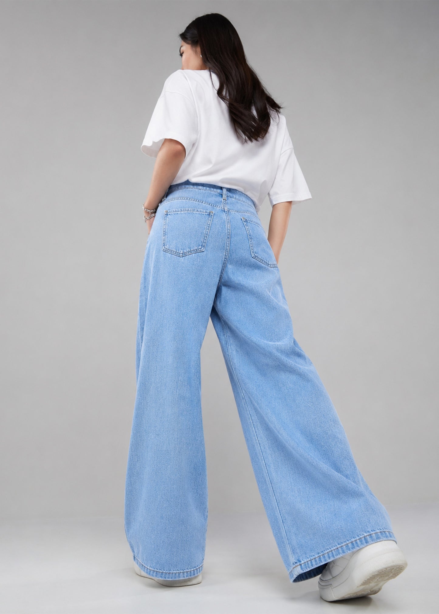 Denim&Co Women Wide Leg Jeans Light Blue US 633